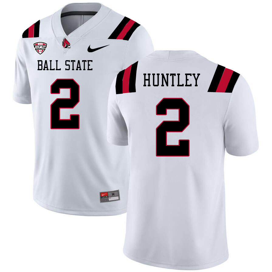 Ball State Cardinals #2 Caleb Huntley College Football Jerseys Stitched Sale-White
